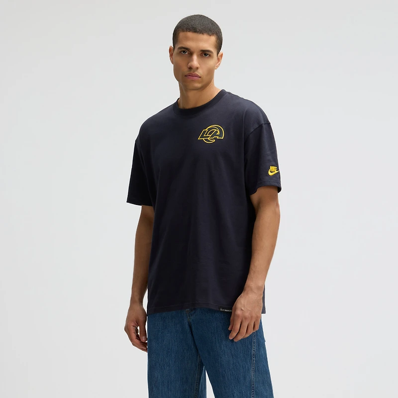 T-shirt Nike Max90 bleu nuit pour homme, collection Rivalries 2025 des Los Angeles Rams