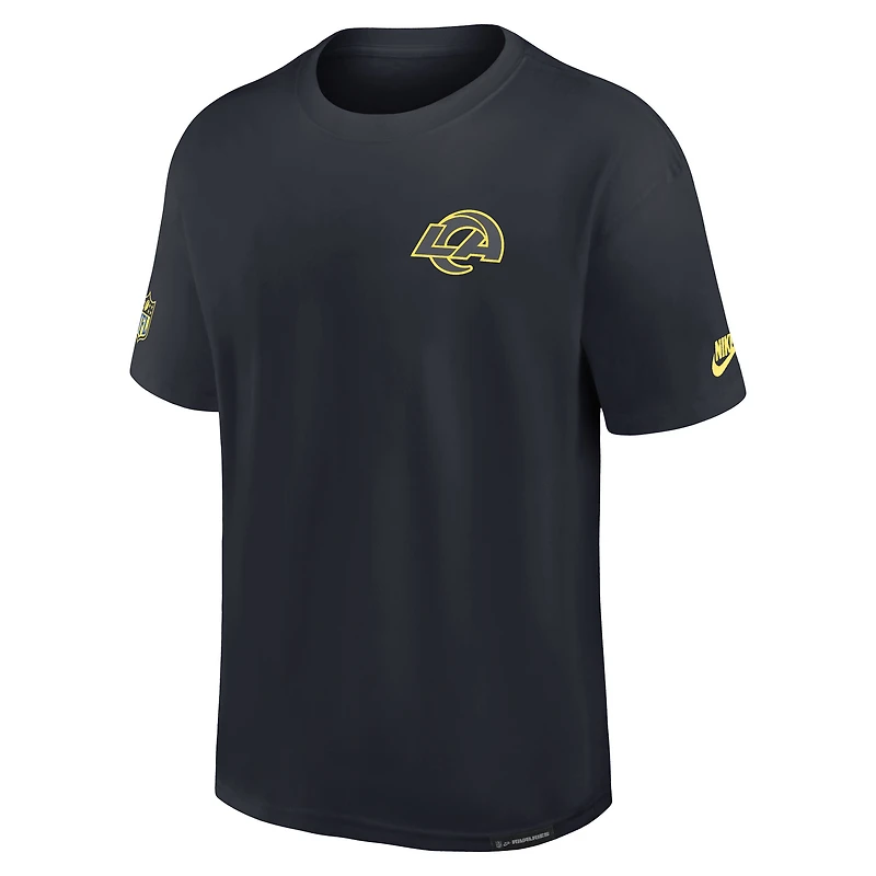 T-shirt Nike Max90 bleu nuit pour homme, collection Rivalries 2025 des Los Angeles Rams