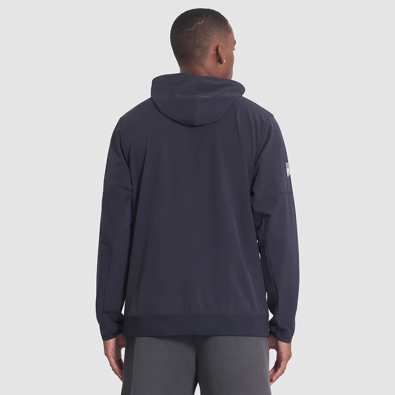 Veste à capuche Nike bleu nuit Los Angeles Rams 2025 Rivalries Collection Sideline Anorak demi-zip pour homme