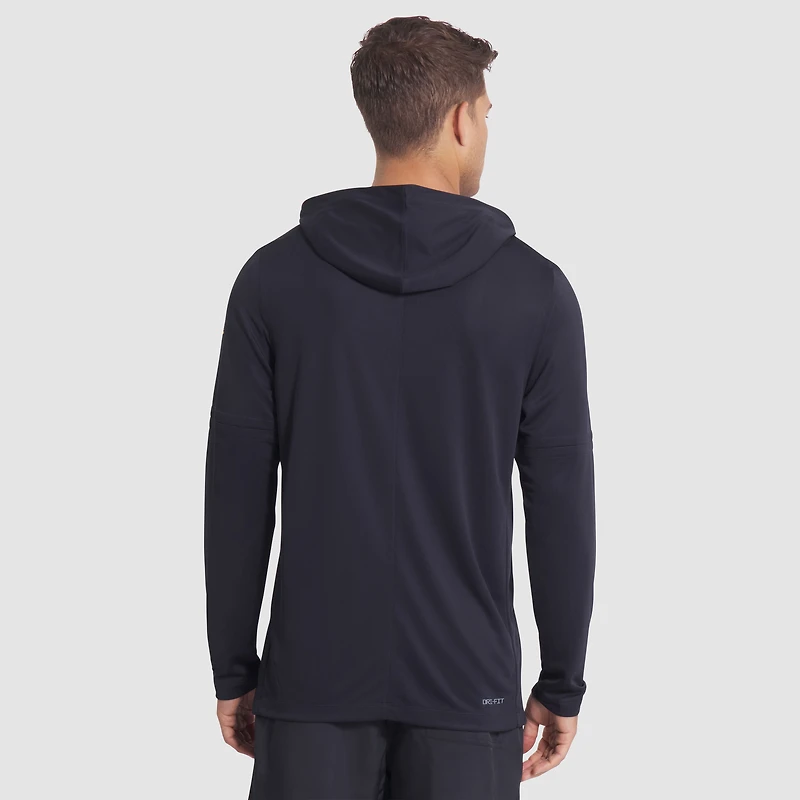 T-shirt à capuche et manches longues Nike bleu foncé Los Angeles Rams 2025 Rivalries Collection Sideline Dri-FIT pour homme