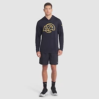 T-shirt à capuche et manches longues Nike bleu foncé Los Angeles Rams 2025 Rivalries Collection Sideline Dri-FIT pour homme