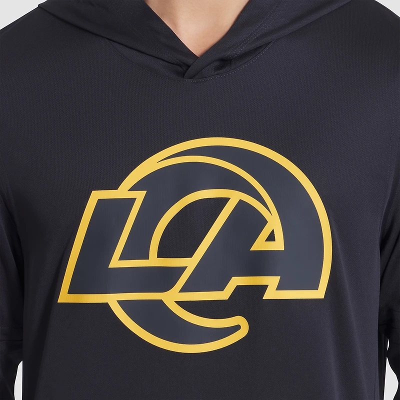 T-shirt à capuche et manches longues Nike bleu foncé Los Angeles Rams 2025 Rivalries Collection Sideline Dri-FIT pour homme