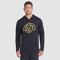 Men's Nike Midnight Blue Los Angeles Rams 2025 Rivalries Collection Sideline Dri-FIT Long Sleeve Hoodie T-Shirt