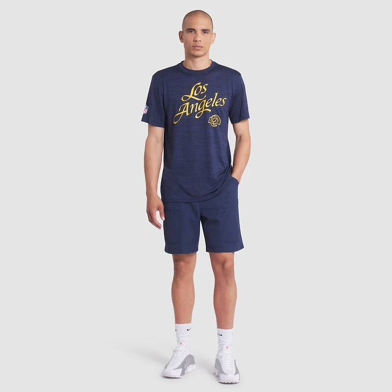 T-shirt Nike bleu foncé pour homme Los Angeles Rams 2025 Rivalries Collection Sideline Velocity Dri-FIT