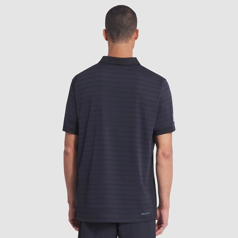 Polo Nike Dri-FIT bleu nuit pour homme, collection Rivalités 2025, Los Angeles Rams, à rayures sur le côté