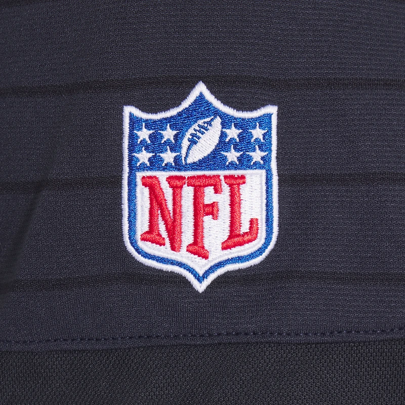 Polo Nike Dri-FIT bleu nuit pour homme, collection Rivalités 2025, Los Angeles Rams, à rayures sur le côté