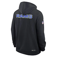 Sweat à capuche Nike Dri-FIT bleu nuit pour homme, collection Rivalries 2025 des Los Angeles Rams, édition Standard