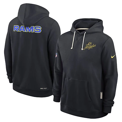 Sweat à capuche Nike Dri-FIT bleu nuit pour homme, collection Rivalries 2025 des Los Angeles Rams, édition Standard