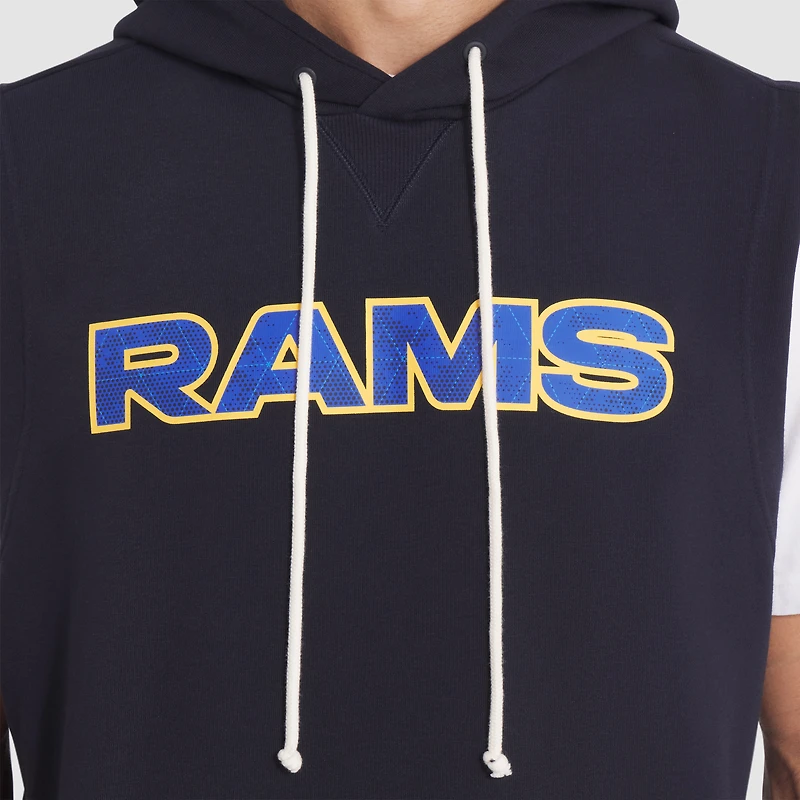 Men's Nike Midnight Blue Los Angeles Rams 2025 Rivalries Collection Standard Issue Sideline Dri-FIT Sleeveless Hoodie