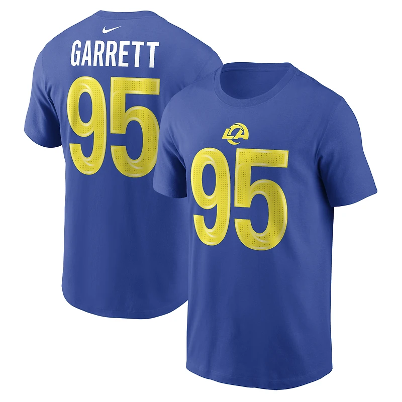 Men's Nike Myles Garrett Royal Los Angeles Rams Name & Number T-Shirt