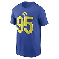 Men's Nike Myles Garrett Royal Los Angeles Rams Name & Number T-Shirt