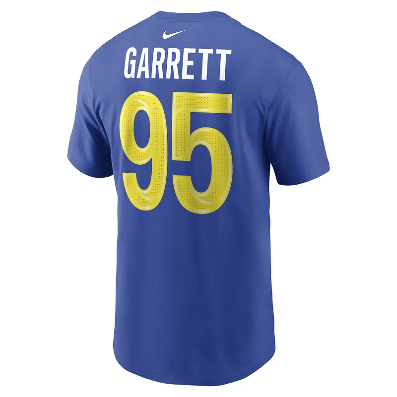 Men's Nike Myles Garrett Royal Los Angeles Rams Name & Number T-Shirt
