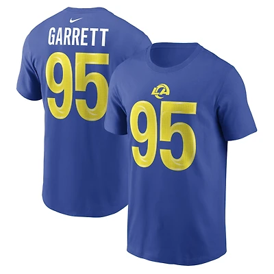 Men's Nike Myles Garrett Royal Los Angeles Rams Name & Number T-Shirt