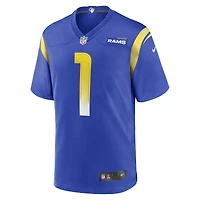 Men's Nike Number 1 Dad Royal Los Angeles Rams Game Jersey