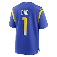 Maillot de match Nike numéro 1 Dad Royal Los Angeles Rams pour homme