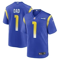 Maillot de match Nike numéro 1 Dad Royal Los Angeles Rams pour homme