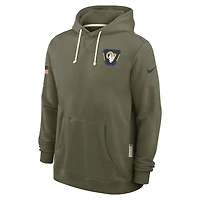 Men's Nike Olive Los Angeles Rams 2025 Salute to Service Sideline Standard Issue Dri-FIT Hoodie