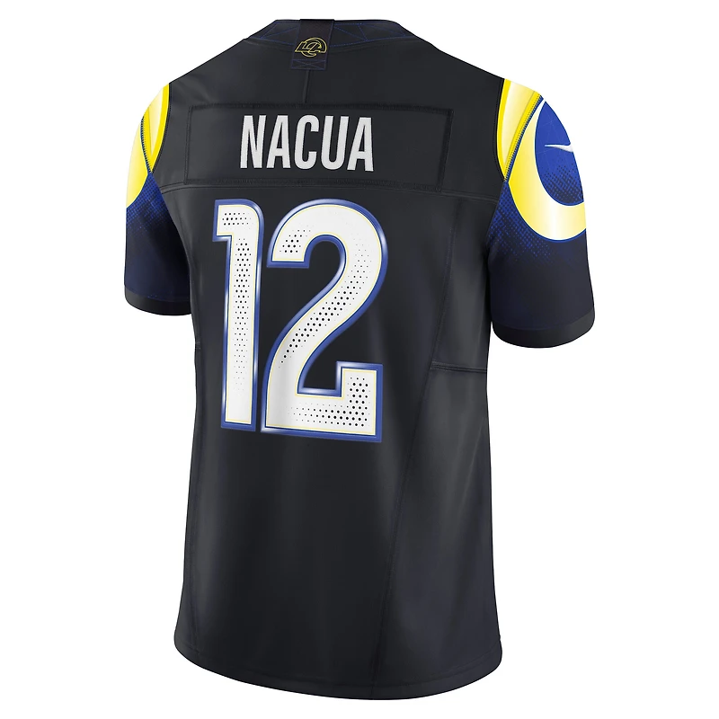 Maillot Nike Puka Nacua bleu nuit pour homme des Los Angeles Rams, collection limitée Rivalries 2025