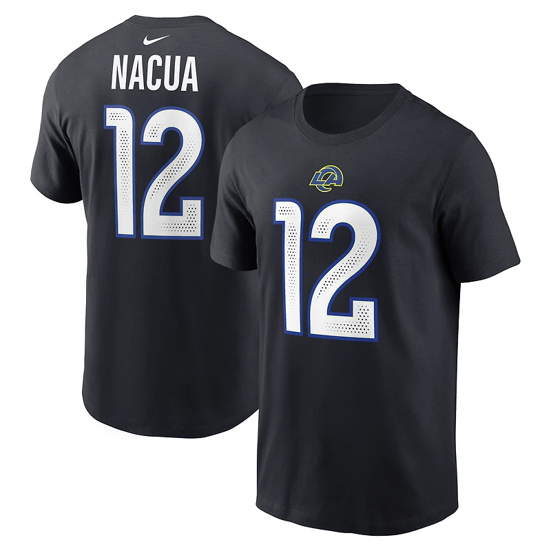 Men's Nike Puka Nacua Midnight Blue Los Angeles Rams 2025 Rivalries Collection Player Name & Number T-Shirt