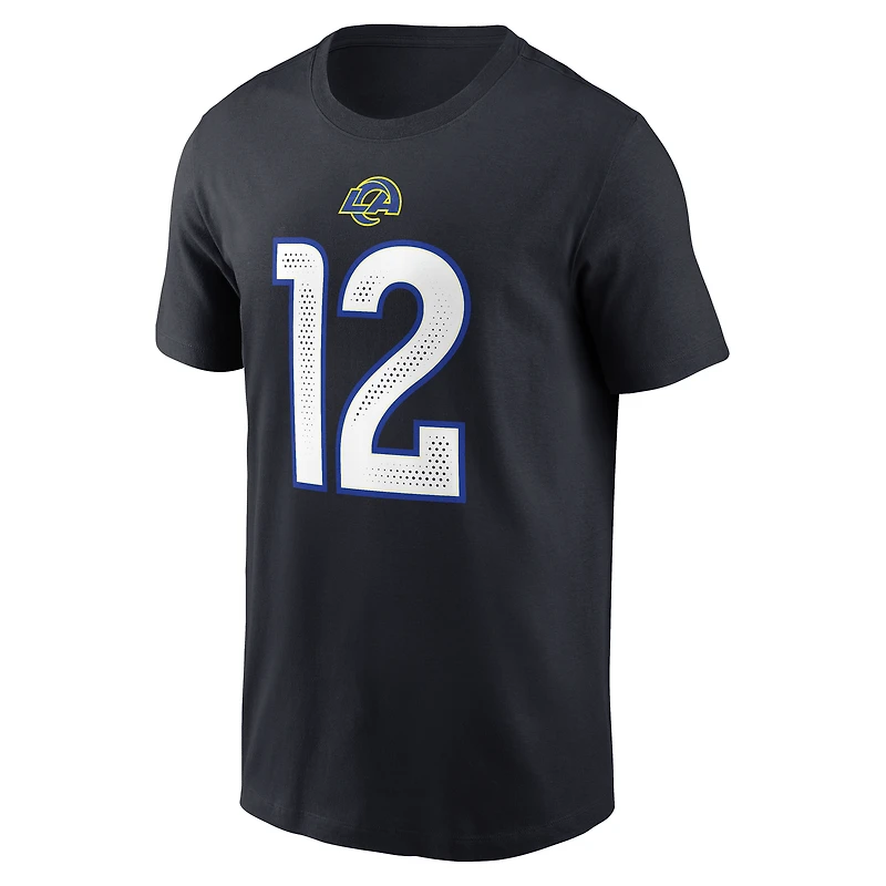 Men's Nike Puka Nacua Midnight Blue Los Angeles Rams 2025 Rivalries Collection Player Name & Number T-Shirt