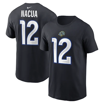 Men's Nike Puka Nacua Midnight Blue Los Angeles Rams 2025 Rivalries Collection Player Name & Number T-Shirt