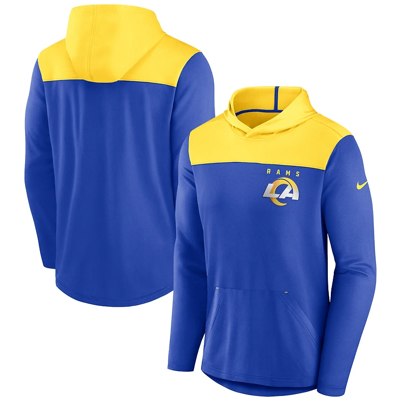 Sweat à capuche léger Nike bleu roi/or Los Angeles Rams Athletic Lockup pour homme