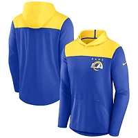 Sweat à capuche léger Nike bleu roi/or Los Angeles Rams Athletic Lockup pour homme