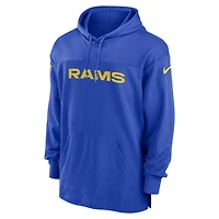 Men's Nike  Royal Los Angeles Rams 2023 Sideline Lightweight Performance Hooded Top