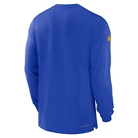 T-shirt à manches longues Nike Royal Los Angeles Rams 2023 Sideline Performance pour homme