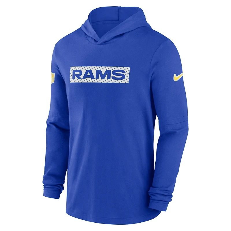 T-shirt à capuche manches longues Nike Royal Los Angeles Rams 2024/25 pour homme