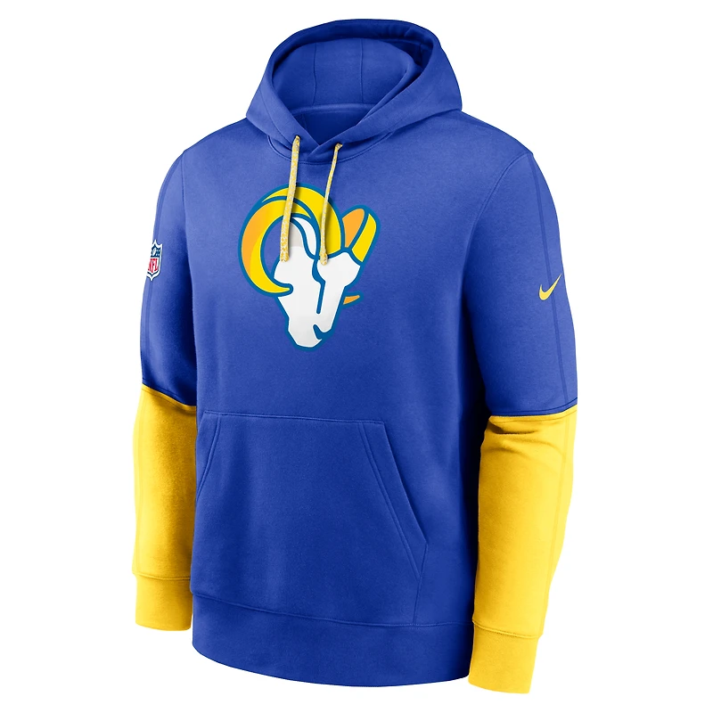 Sweat à capuche Nike Royal Los Angeles Rams 2024 Sideline Club pour homme