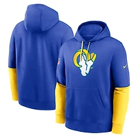 Sweat à capuche Nike Royal Los Angeles Rams 2024 Sideline Club pour homme