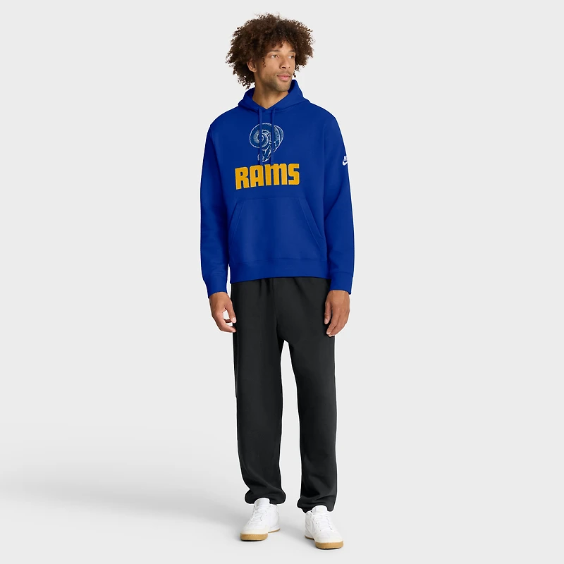 Men's Nike Royal Los Angeles Rams Best Season Rewind Club Pullover Hoodie