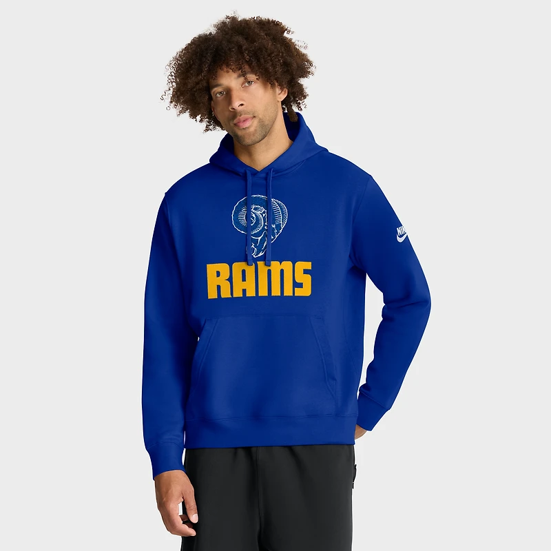 Men's Nike Royal Los Angeles Rams Best Season Rewind Club Pullover Hoodie