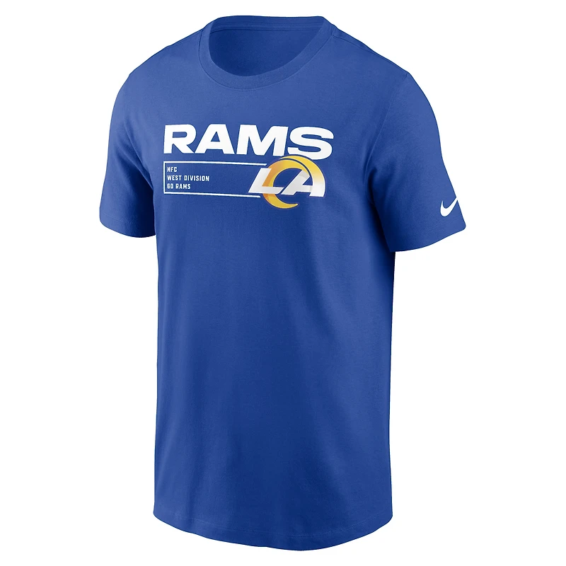 T-shirt essentiel Nike Royal Los Angeles Rams Division pour homme