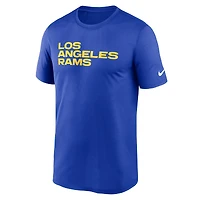 T-shirt Nike Royal Los Angeles Rams Primetime Legend Wordmark Performance pour homme