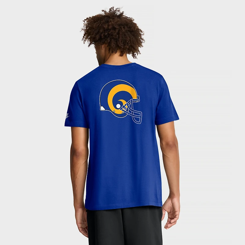 Men's Nike Royal Los Angeles Rams Rewind Front and Back Hit Essential T-Shirt