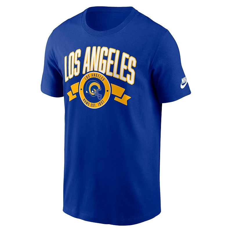 Men's Nike Royal Los Angeles Rams Rewind Front and Back Hit Essential T-Shirt