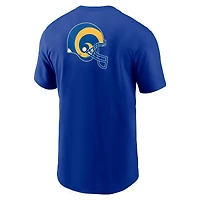 Men's Nike Royal Los Angeles Rams Rewind Front and Back Hit Essential T-Shirt