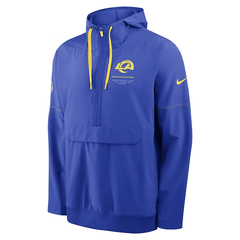 Veste anorak à demi-zip et capuche Nike Royal Los Angeles Rams pour homme