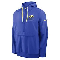Veste anorak à demi-zip et capuche Nike Royal Los Angeles Rams pour homme