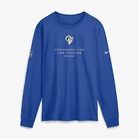 T-shirt à manches longues Nike Royal Los Angeles Rams Sideline Bold Arch Star Dri-FIT pour homme