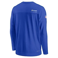 Men's Nike Royal Los Angeles Rams Sideline Coach Chevron Lock Up Long Sleeve V-Neck Performance T-Shirt