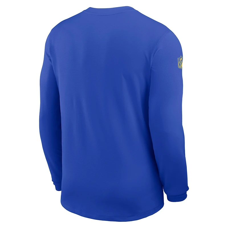 Men's Nike Royal Los Angeles Rams Sideline Coach UV Dri-FIT Long Sleeve Shirt