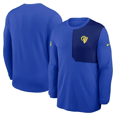Men's Nike Royal Los Angeles Rams Sideline Coach UV Dri-FIT Long Sleeve Shirt
