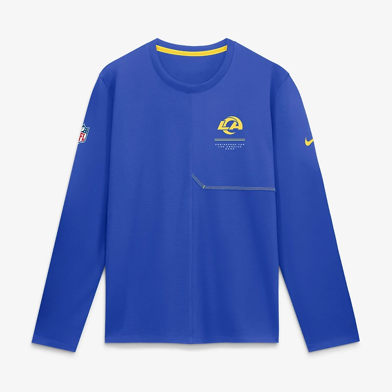 Men's Nike  Royal Los Angeles Rams Sideline Coaches UV Dri-FIT Long Sleeve Shirt