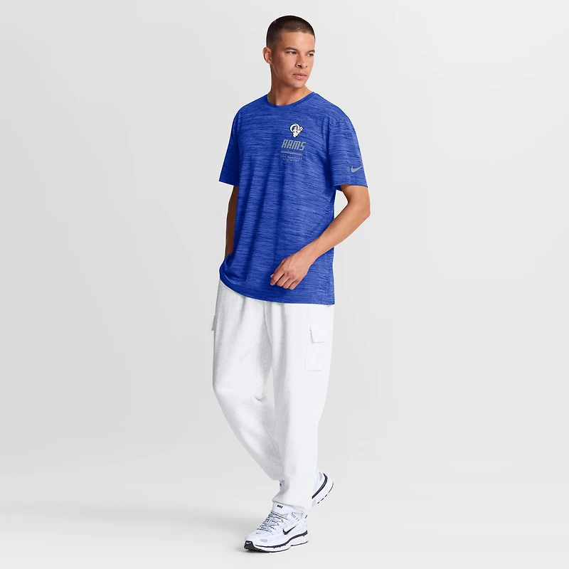 Men's Nike Royal Los Angeles Rams Sideline Double Covered Dri-FIT Velocity T-Shirt