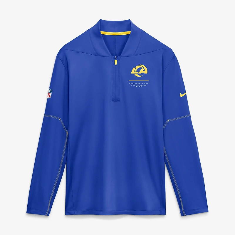 Men's Nike  Royal Los Angeles Rams Sideline Dri-FIT Half-Zip Pullover