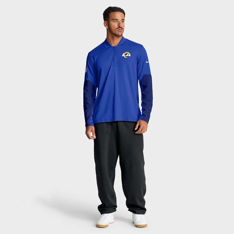 Pull Nike Royal Los Angeles Rams Sideline Dri-FIT à demi-zip pour homme