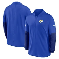 Pull Nike Royal Los Angeles Rams Sideline Dri-FIT à demi-zip pour homme
